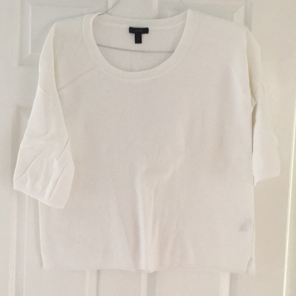 J crew flutter sleeve sweater.